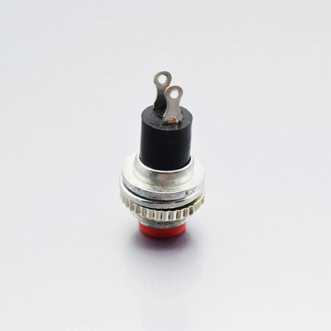 ABILKEEN DS-316 Mini Type 10mm Push Button Switch OFF-(ON) Momentary Metal Push Button Switch with 2-Pin Terminal