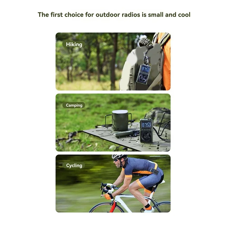 B04B-Bluetooth Enabled Mini Handheld AM/FM Radio Digital Full Band Portable Pocket Radio For Seniors Card