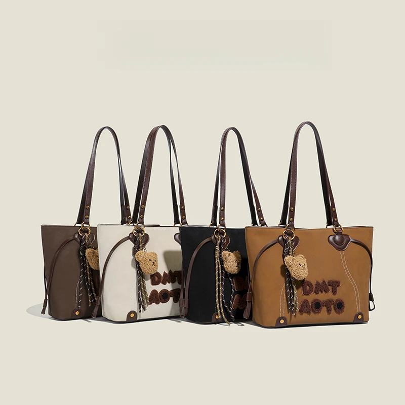 

Large Capacity Tote Bag for Women, Niche Retro Letter Fashion Large Capacity Shoulder Bag, High-End Versatile Crossbody Bag for