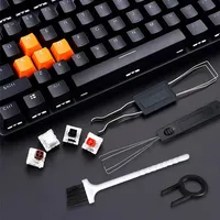 4pcs Keycap Removal Tool Set with Cleaning Brush for Mechanical Keyboards Durable Puller Kit for Easy Computer Keyboard Cleaning