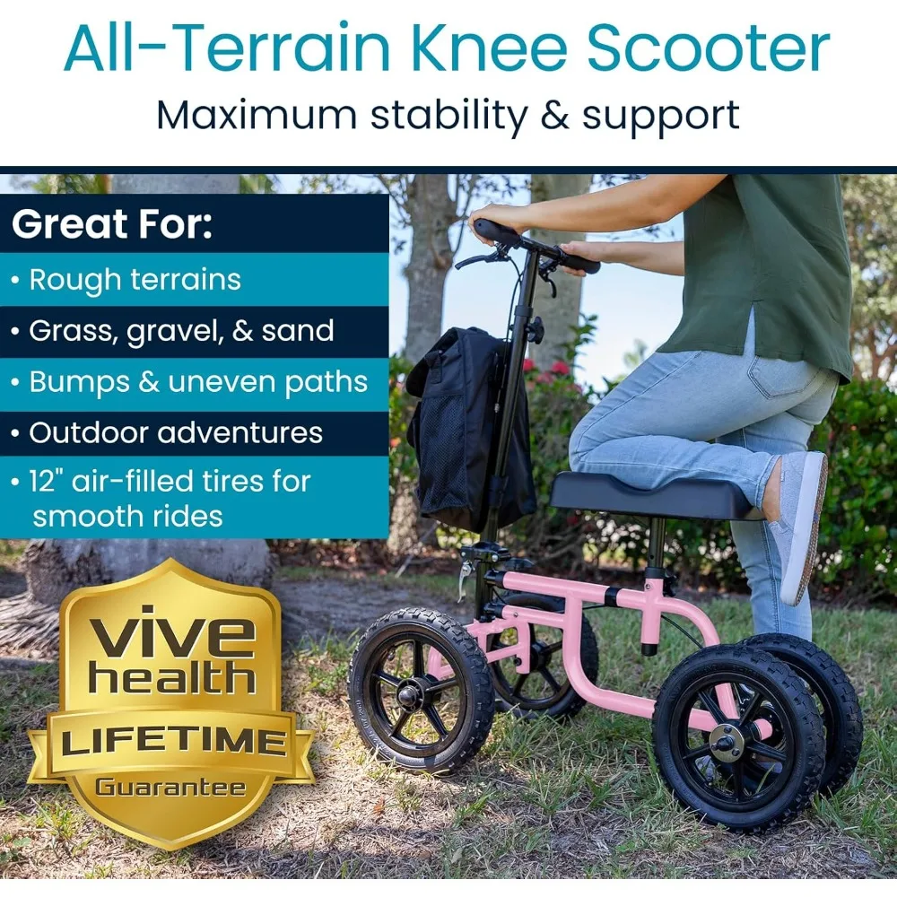 مشاية سكوتر للركبة لجميع التضاريس لإصابات القدم - أسطوانة عربة عكاز الساق المكسورة للبالغين للجراحة والقدم المكسورة وإصابة الكاحل #2