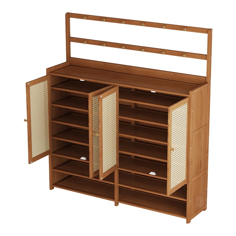 

Imitation rattan shoe cabinet simple shoe rack room storage dustproof multi-layer shoe rack