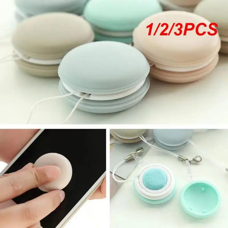 1/2/3PCS Macaron Phone Screen Cleaner Portable Mobile Phone Keychain Glasses Lens Wipes Phone Screen Cleaner Cleaning Wipes