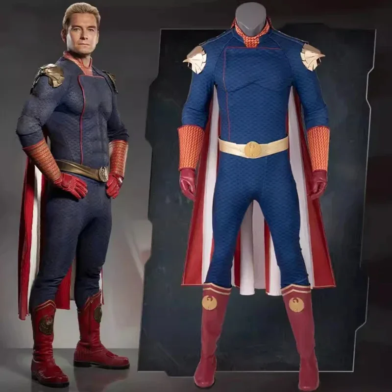 TV The Boys Homelander Costume Cospaly adulti Halloween outfit tute Antony Starr body mantello Set completo fatto a mano