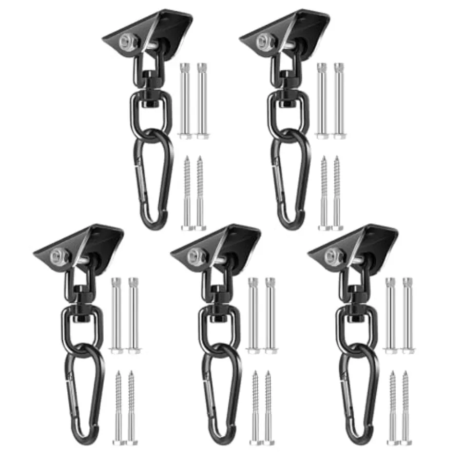 

Hammock Hanging Kit 360° Rotating Heavy Duty Swing Chair Hook 1200 lbs Capacity Ceiling Mount Hammock Chair Hardware with Carab