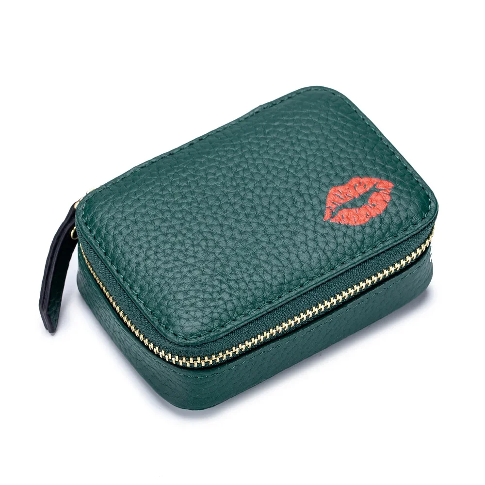 Mini Cosmetic Bag with Mirror Portable Lipstick Boxed Makeup Case Mini Purse Lipstick Bag Mirror Lipstick Pocket Coin Wallet