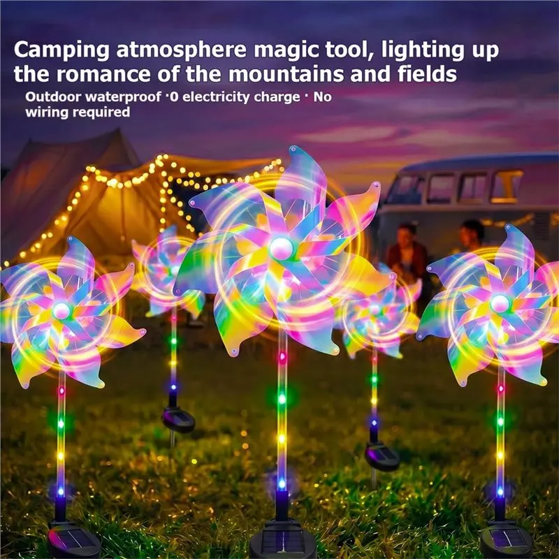 Fine Workmanship Solar Windmill Lights Outdoor 30Inch Solar Garden Lights Waterproof