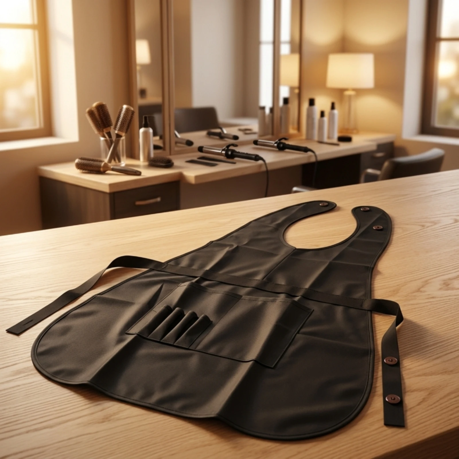 V-Neck Salon Apron Adjustable Stylist Vest with Tool Slots Barber Apron with Pockets Multi-Pocket Sleeveless Vest Professional
