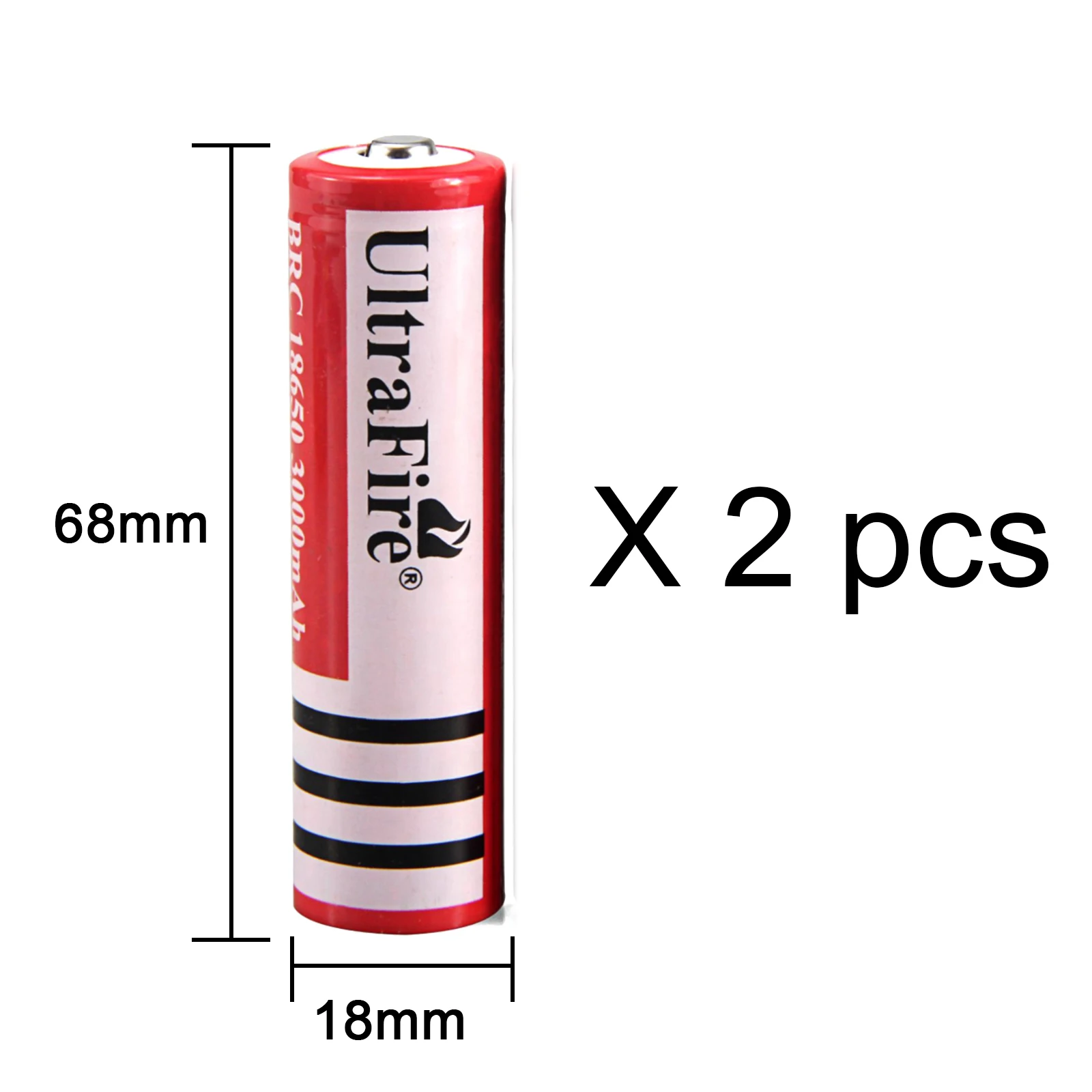 UltraFire 3.7V 3000mAh 18650 Rechargeable lithium Batteries Cells without PCB for Flashlight Mouses Toys Actual capacity 1200mAh