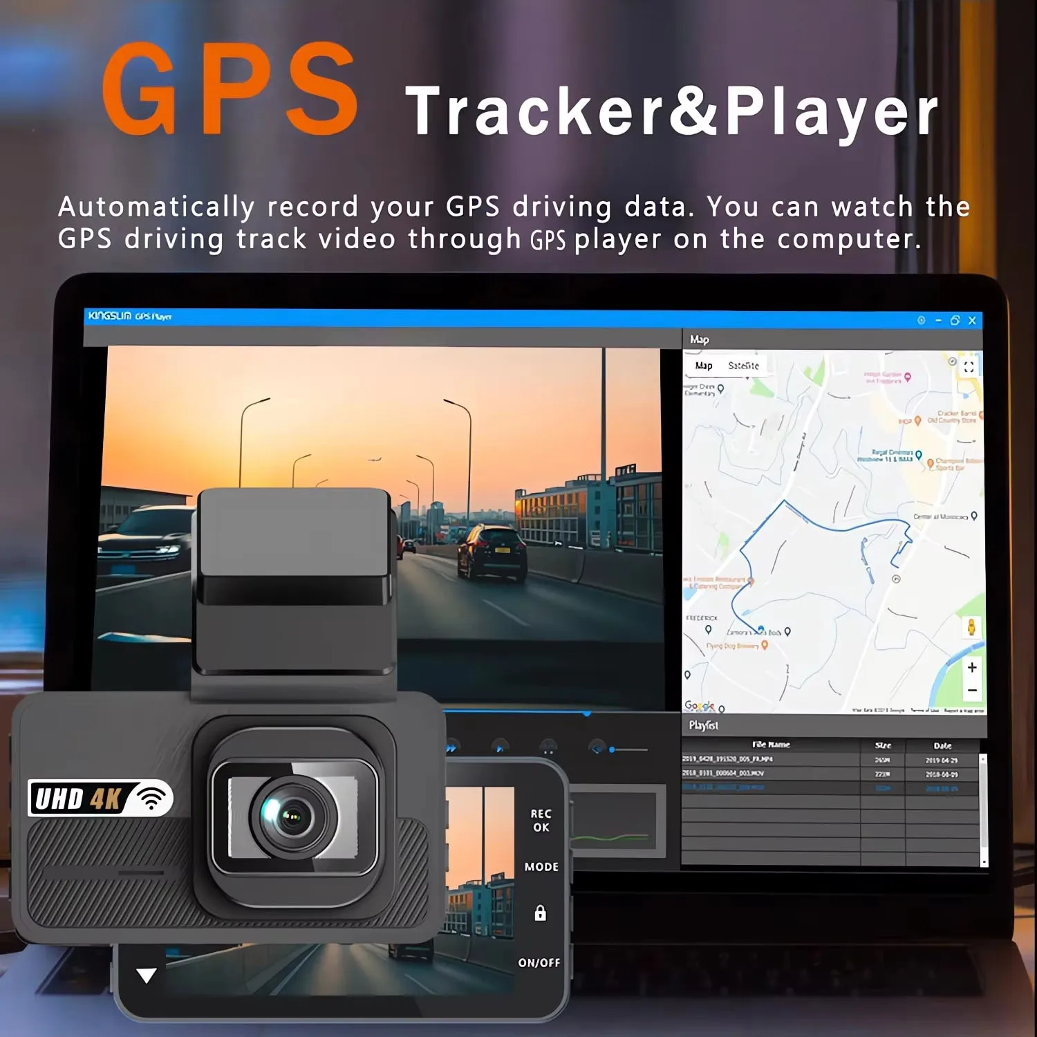 4K+2.5K Dash Cam WIFI ADAS GPS Car DVR Camera Dual Lens Dashcam Video AI Driver Assistance  Drive Recorder Registrar Black Box view 5