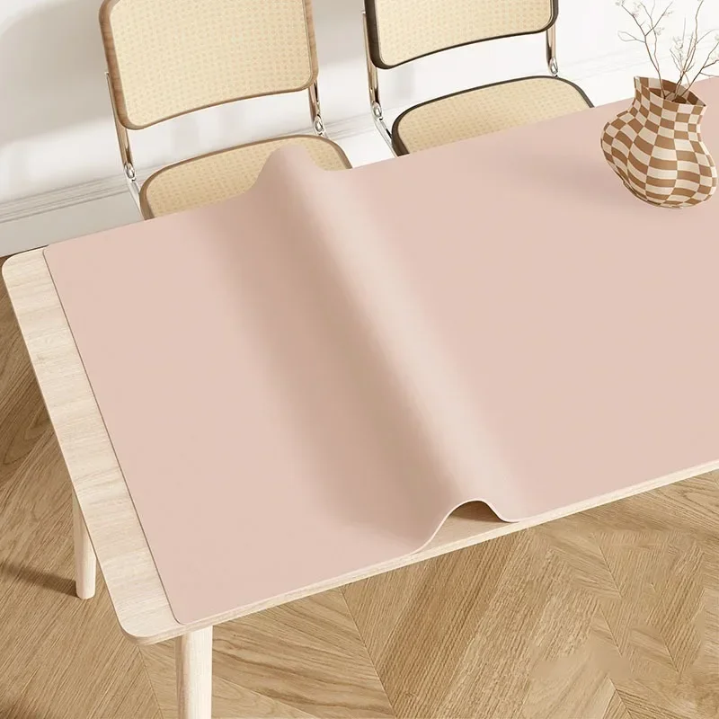 Simple Fashion Dining Table Mats Waterproof Oil-proof Anti-scald PVC Leather Mat Solid Color Desk Tv Cabinet Coffee Table Mat