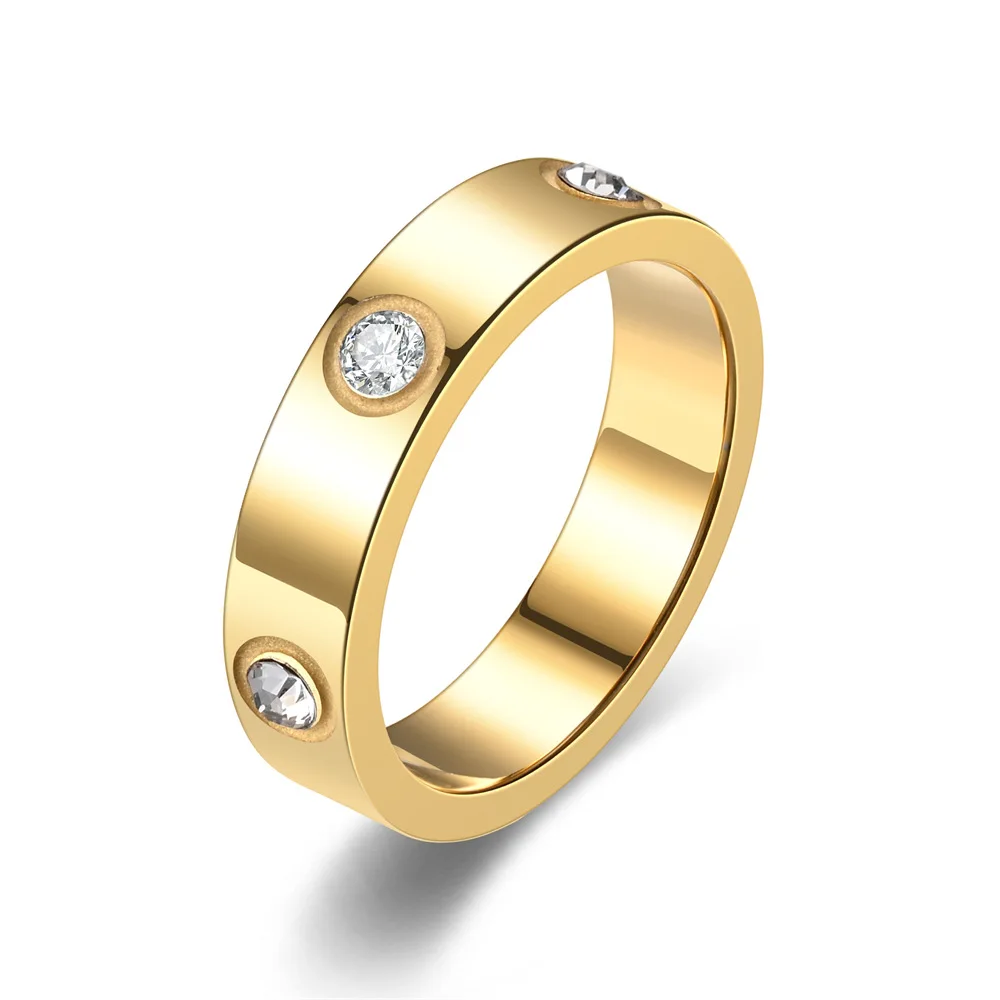 1 pc Love Friendship Ring Stainless Steel Plated Cubic Zirconia Promise Ring Wedding Jewelry Valentine's Day Birthday Gift 6-8 image 5
