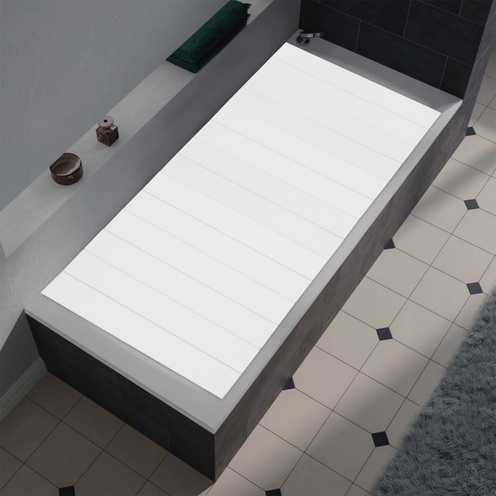 غطاء حوض استحمام من الخشب الأبيض، غطاء حمام قابل للطي، لوح حوض الاستحمام لا تمرغ الاسترخاء، ملحقات السبا، أقصى حمولة 5 كجم/11 رطل