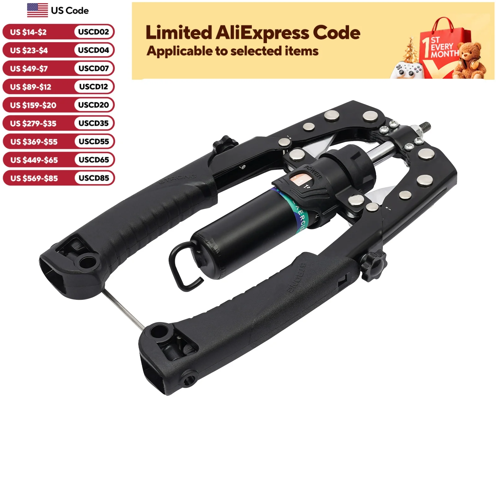 Equipo de entrenamiento de antebrazo Blaster de brazo ajustable de 22-440 libras con botón giratorio de energía hidráulica Manual