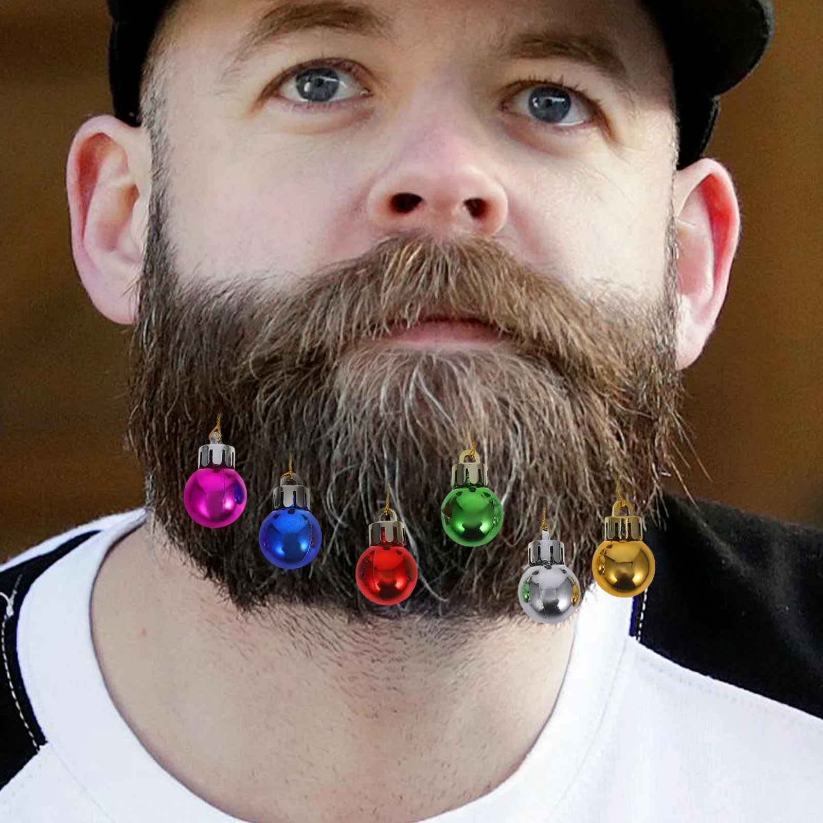 

12Pcs Christmas Beard Clips Colorful Facial Hair Baubles Whisker Ornaments Mini Clip Party Decoration Santa Beard Hair Gifts