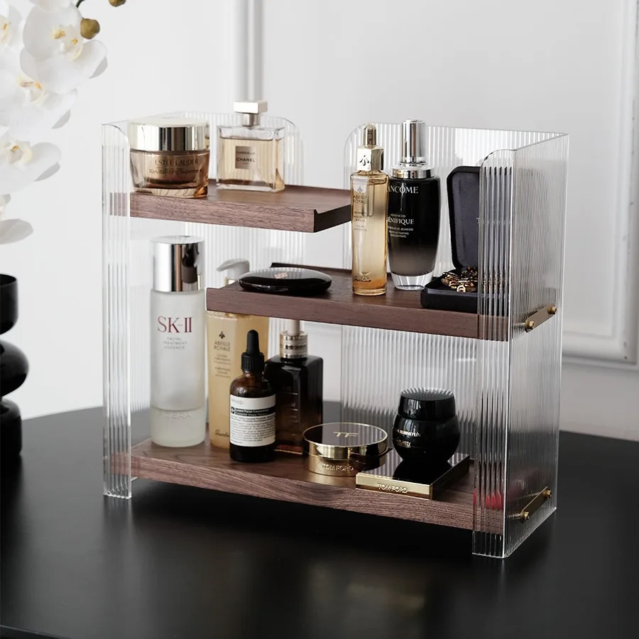 Washing table, bathroom, acrylic storage finishing box, light luxury rectangular high-end cosmetic storage table