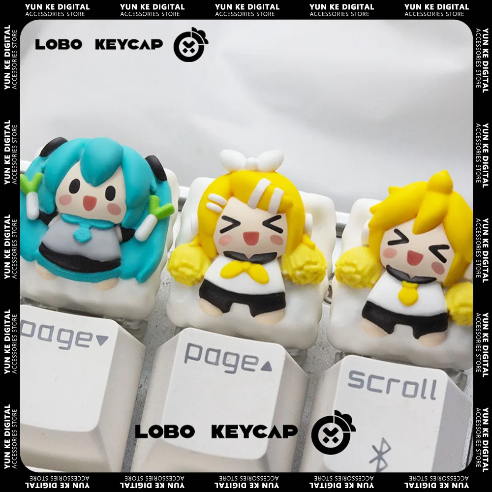 LOBO Kawaii Keycap HAND-made เรซิ่น Keycap คีย์บอร์ด Keycaps น่ารักที่กําหนดเอง GAMING อุปกรณ์เสริมของขวัญ