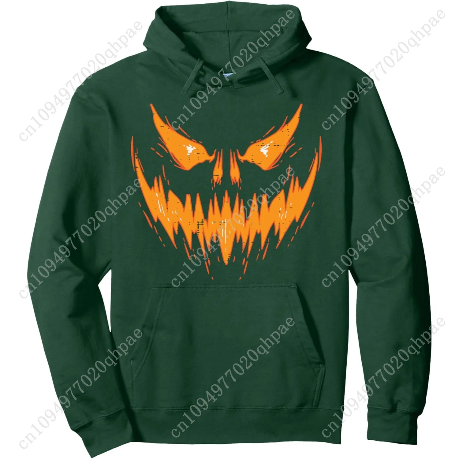 Scary Spooky Jack O Lantern Face Pumpkin Halloween Heren Jongens Pullover Hoodie