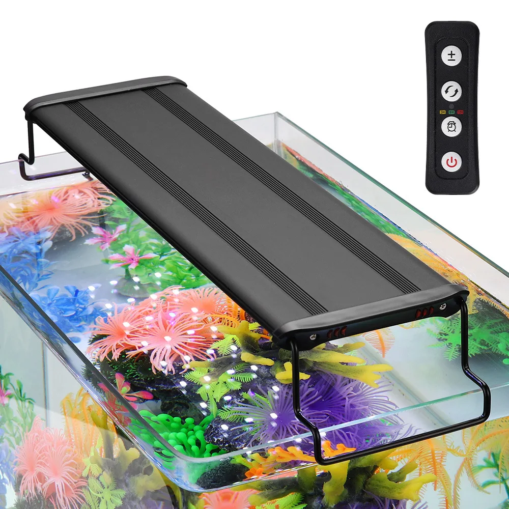 

Fish Tank Water Grass Light LED Aquarium Bracket Lights Three Modes Lighting Timer Dimmable Full Spectrum Coral Plant Grow Lamp