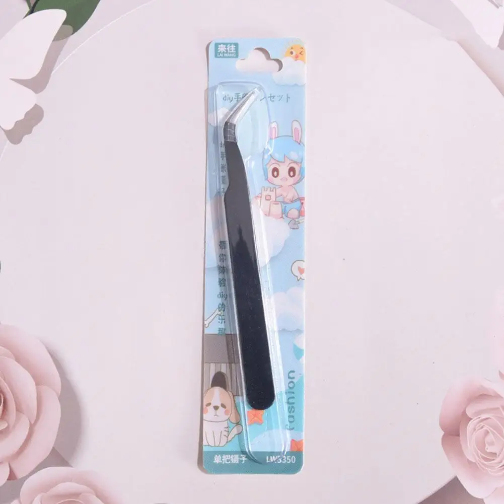 1/5개 네일 아트 장식 속눈썹 집게 트위저 스크랩북 스티커 테이프 픽킹 스테인리스 클립 DIY 인조 속눈썹 도구