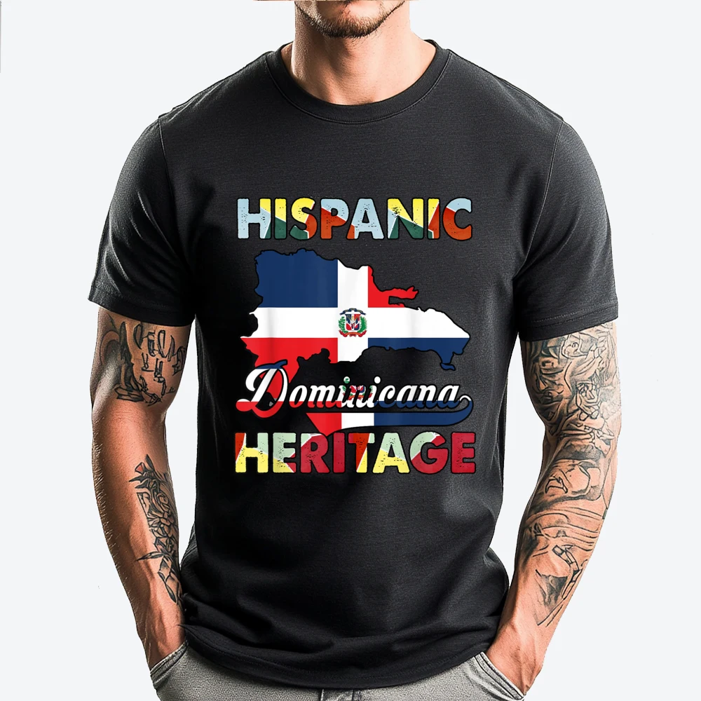 

Dominican Republic Flag Hispanic Heritage Month Dominicana Big And Tall T Shirts Mans Men's Clothes Memorial Day