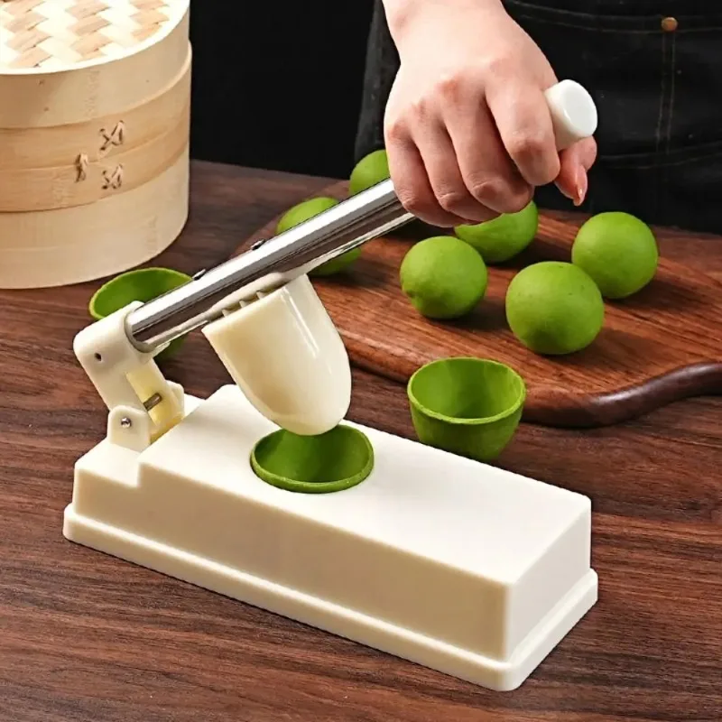 Hand Press Sweet Green Rice Balls Skin Molds Oval Efficient Dumpling Skin Wrapper Mold Labor-saving Lengthen Handle