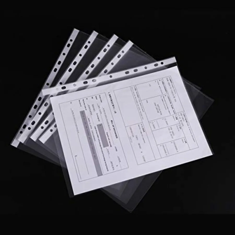 

Прозрачные папки для страниц, защитные приспособления для документов, 11 отверстий, прозрачный лист формата А4, бумажная папка для файлов, органайзер, рукава для хранения переплетов