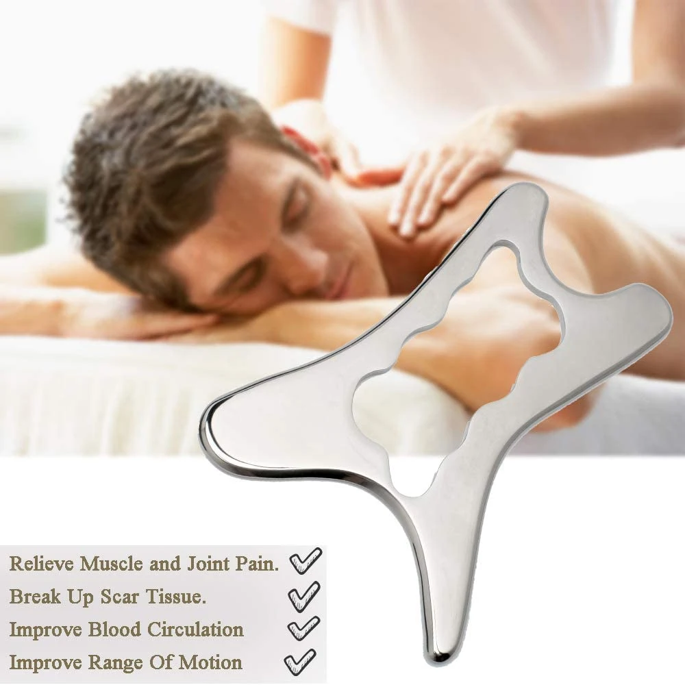 Upgrade Stainless Steel Gua Sha Massage Tools Metal Scraping Knife Massager for Relaxing Soft Tissue,Reduce Head,Neck,Back Pain