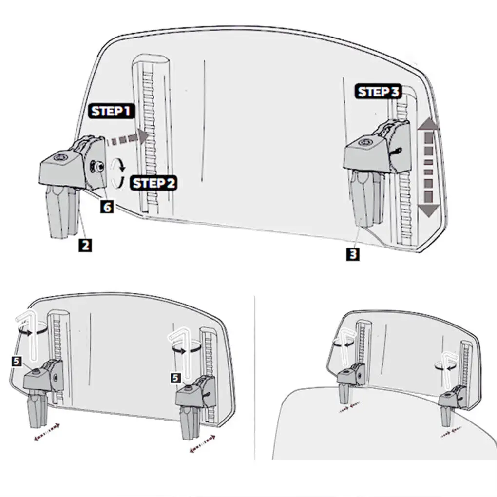 Universal Motorcycle Windshield Extension for Heighten Windscreen Deflector Motorcycle Accessories