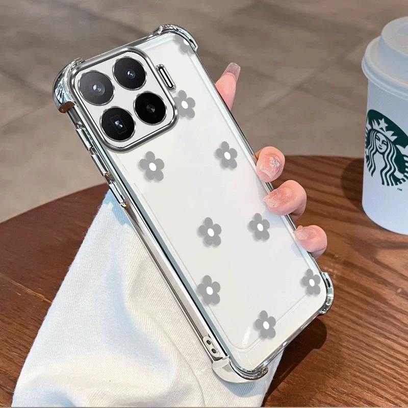 Plating Protective Cover For Xiaomi 17T Pro Case Flxebile TPU Four-corner Shockproof Butterfly Pattern Fundas