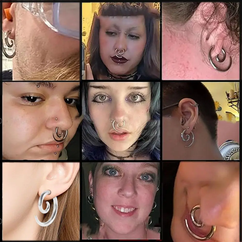 1PC Stainless Steel Ear Weights Gauge Spirals Earring Expander Snail Twist Ear Plug Stretching Tapers Ear Gauge Piercing Jewelry