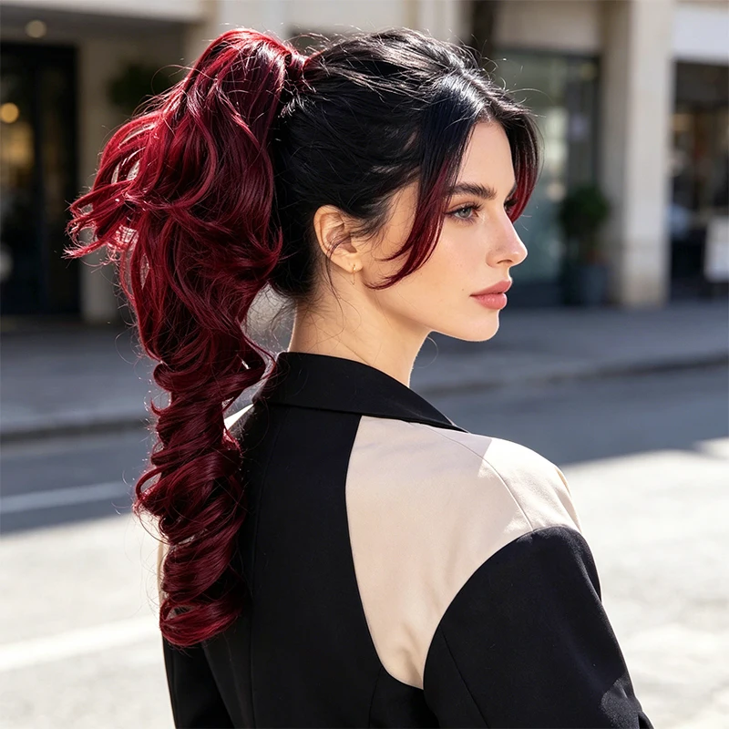 Clip-in Spiral Curls Ponytail – Synthetic Hair, Multiple Color Options, Comfortable for All-Day Use