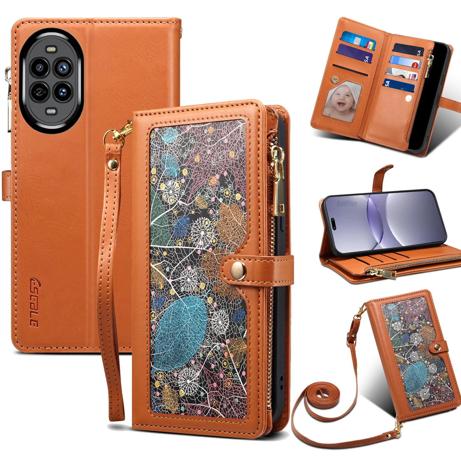 Leather Flip Phone Case For HUAWEI NOVA 13 PRO / NOVA13 Flower Painted Wallet Card Holder Capa For NOVA13PRO Mobile Phone Cover