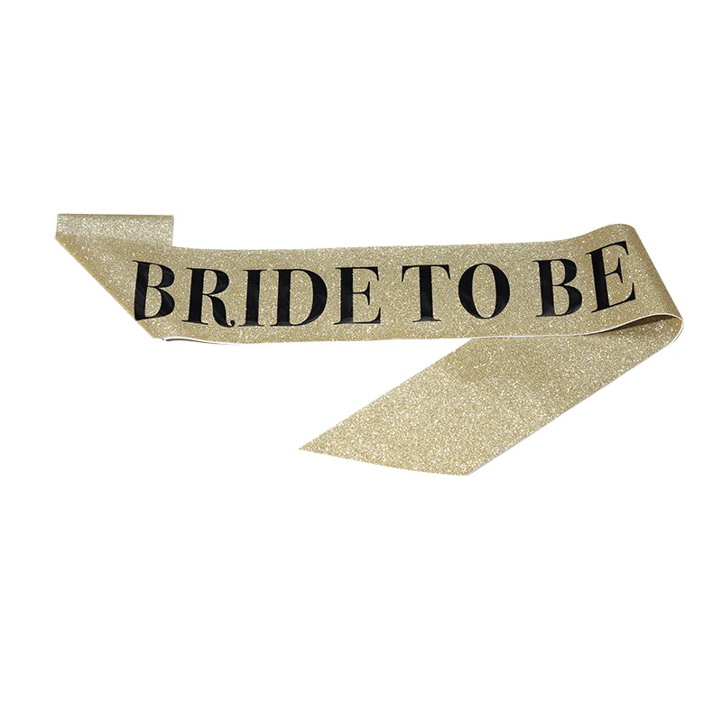 Birthday party ribbon Fashion gold scallion cloth BRIDE TO BE bachelorette party dress belt bronzed alphabet ribbon