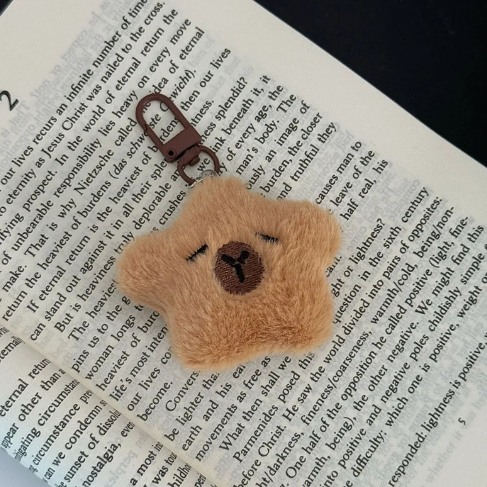 

Soft Capybara Plush Keychain Cartoon Pentagram Hape Capibara Doll Plush Keyring Simulation Stuffed Chirping Kapibara Pendant