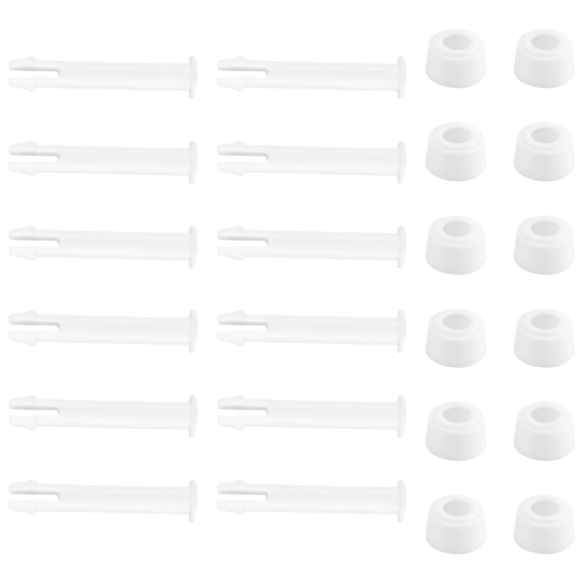 12 Pcs Plastic Pool Joint Pins & 12 Pcs Rubber Seals for Above Ground Round Frame Pool Parts 28270-28273(2.36In)