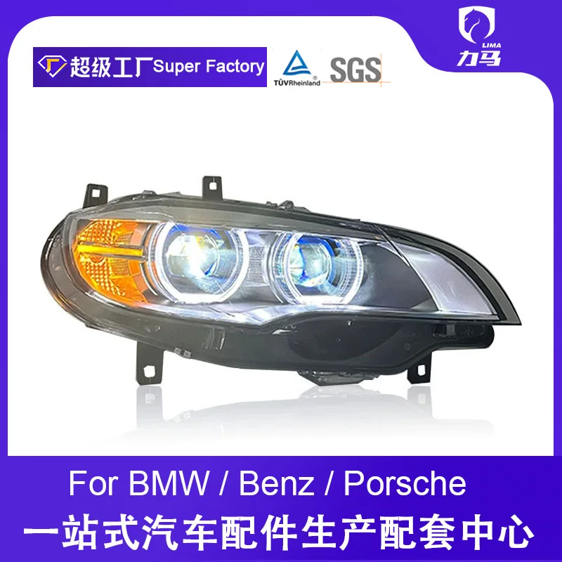 

Suitable for 08-14 BMW X6 headlight assembly E71 modified angel eye LED daytime running light LED lens headlight