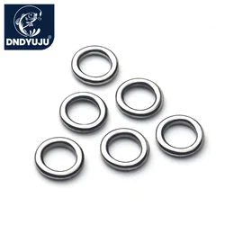 DNDYUJU 50pcs Fishing Solid Ring Fishing Lure Connectors Stainless Steel Snap Fishing Accessories Solid Ring SaltwaterTackle