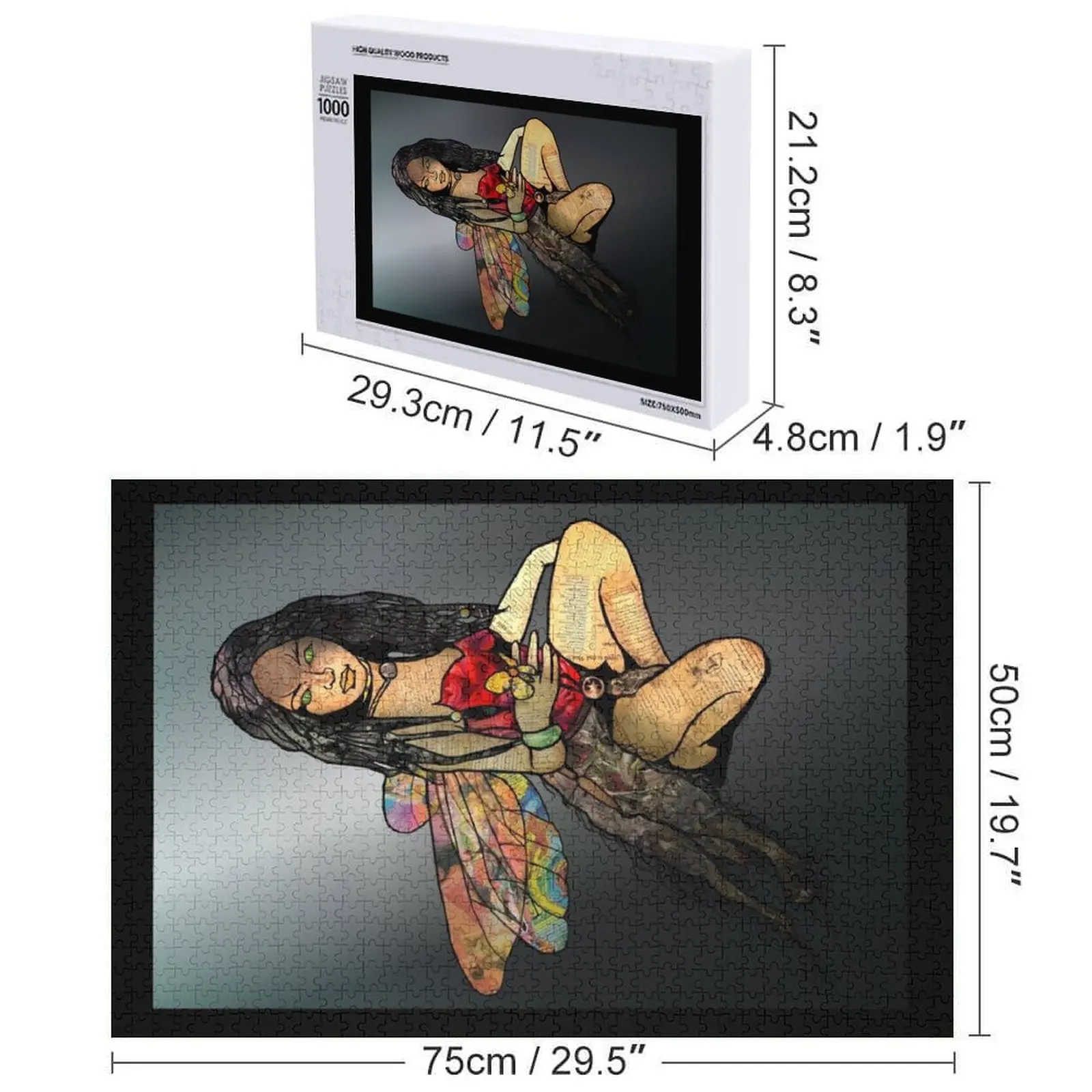 เกมปริศนาจิ๊กซอว์ผีเสื้อโดย BLZ Bob สำหรับเด็ก ทำจากไม้ สามารถใส่ชื่อและรูปภาพส่วนตัวได้