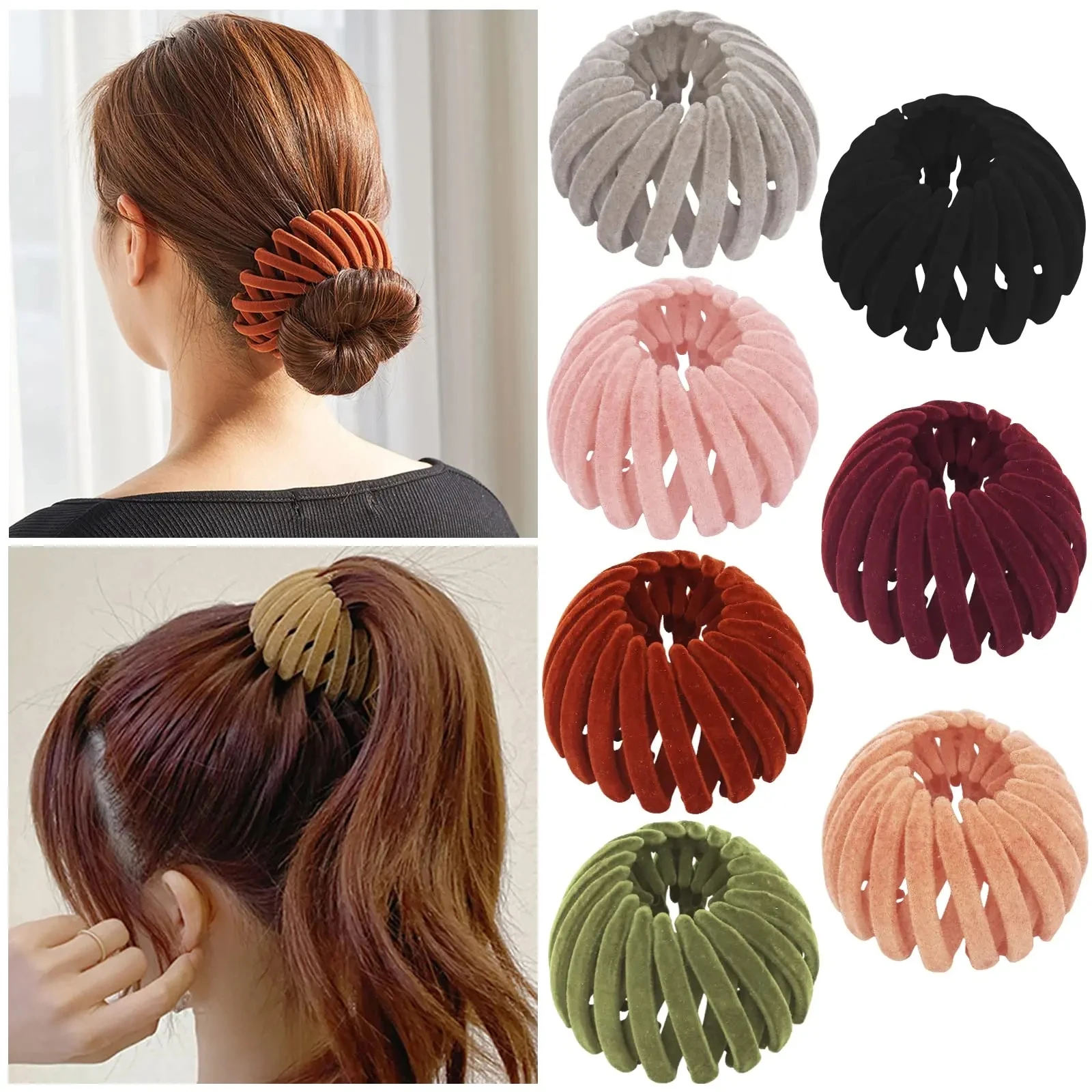 2Pcs Ponytail Hair Clips for Women Bird Nest Shaped Hair Claw Girls Simple Hairpin Lazy Braider Tool Women Hair Accessories