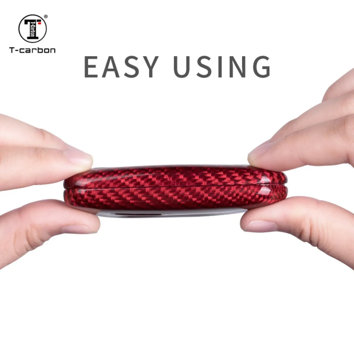 T-carbon Carbon Fiber Car Key Cover Fit For Cadillac Escalade ESV EXT 2007-2014 6 Buttons Key Case Car Accesories Key Fob
