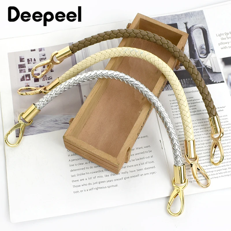 1Pc Deepeel 30/40/50/60cm Metal PU Leather Handbag Handles Women Shoulder Bags Strap Purse Handle DIY Replace Bag Accessories