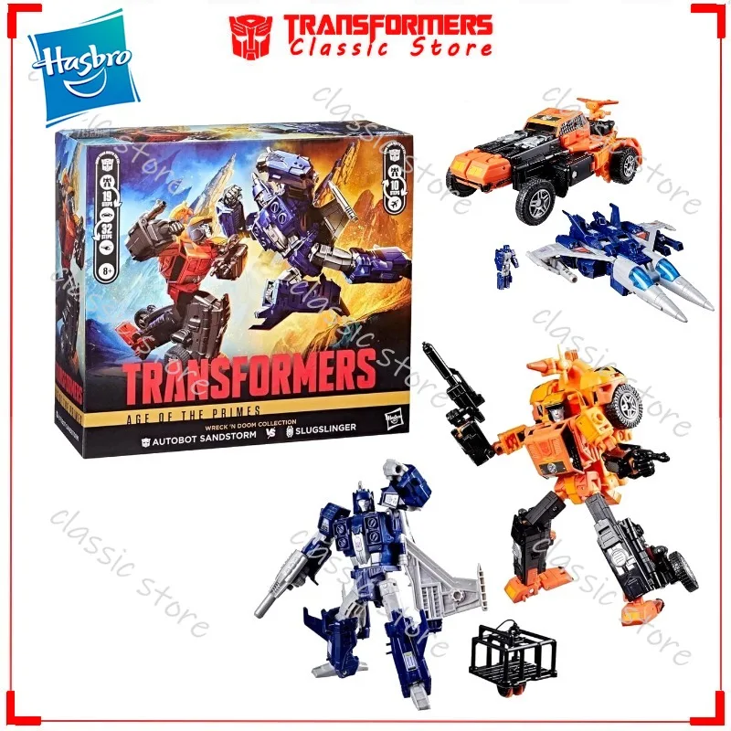 

In Stock Classic Hasbro Transformers Toys Age Of The Primes Sandstorm&Slugslinger Cybertron Autobots Action Figures Collectible