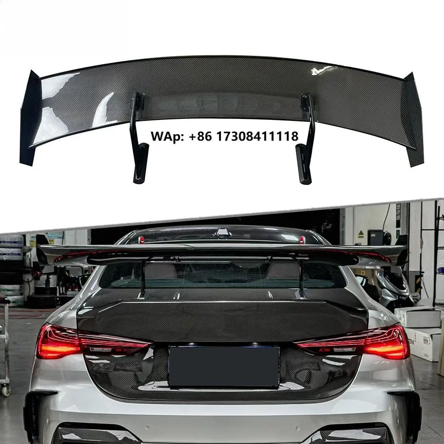 

Dry Carbon Fiber Rear Spoiler Swan Neck Wing for M3 G80 M4 G82 M2 G87 2021-IN Upgrade Pro Style Rear Wing GT Spoiler