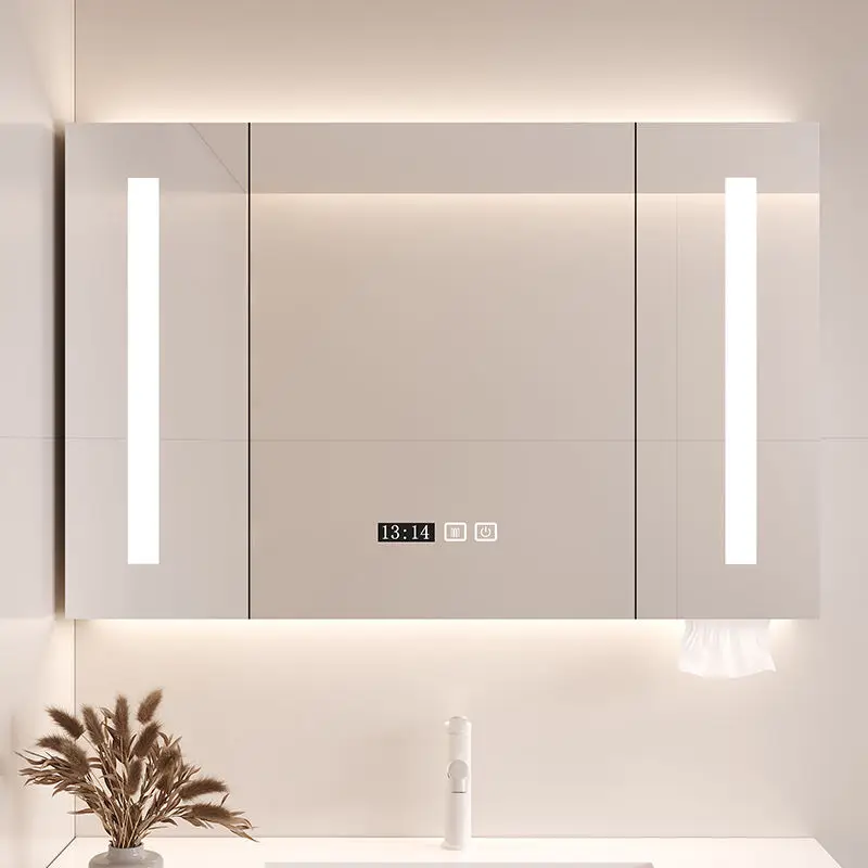 

Smart bathroom mirror cabinet Wall-mounted bathroom mirror Mirror rack Storage locker