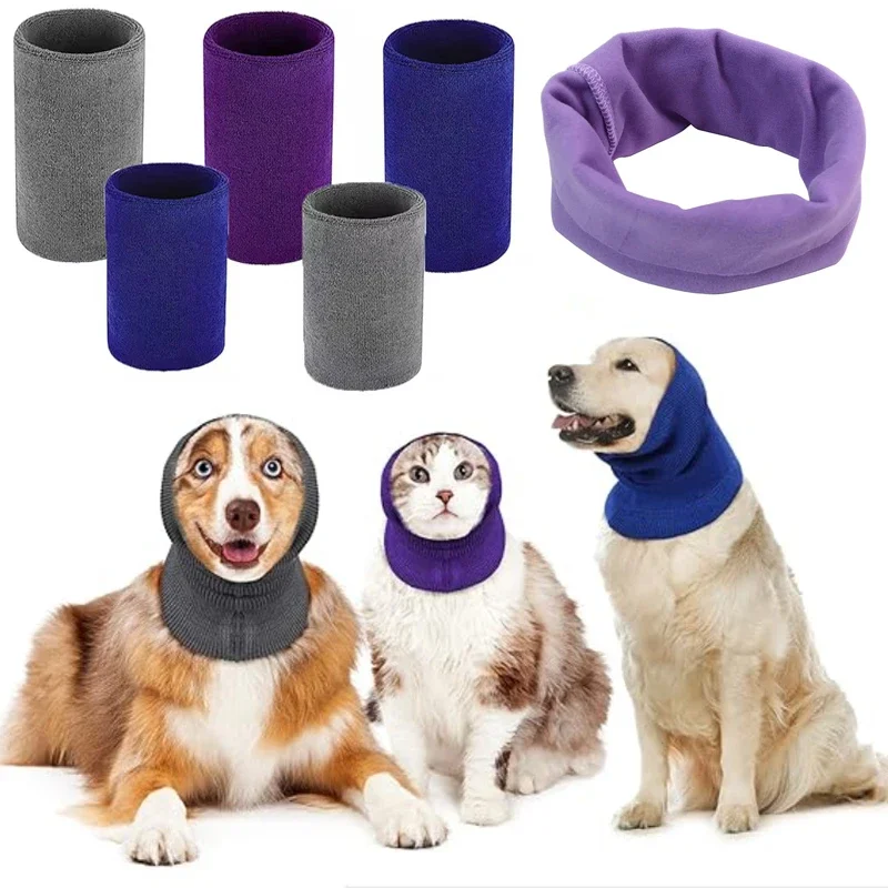 Dog Ear Muffs Noise Protection Hematoma Ear Wrap Upgraded Velcro Dog Headband For Anxiety Relief Warm Ear Cover Winter Hat