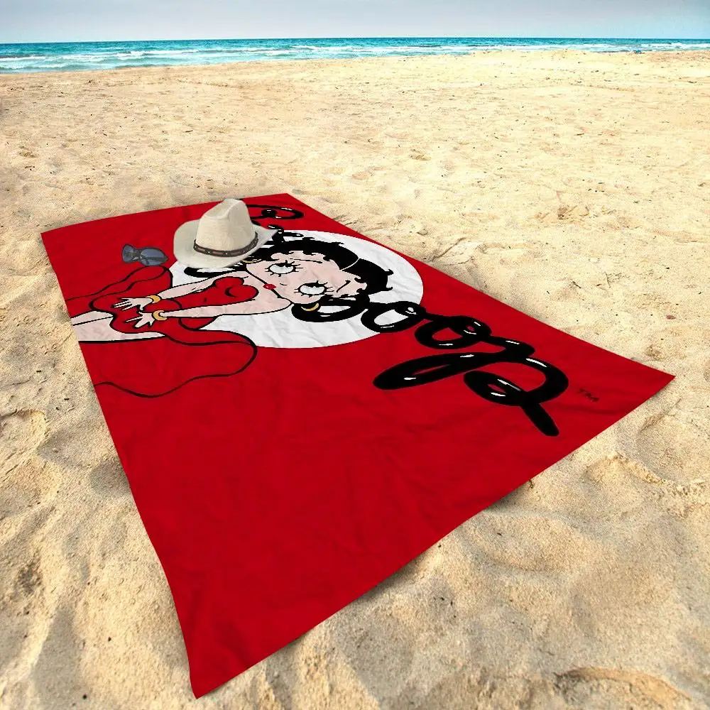 Cute B-betty B-boop Microfiber Blanket Quick Drying Beach Towels Oversized Printing Super Absorbent Pool Towel Blanket