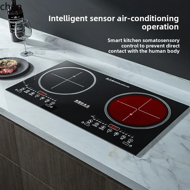 LXC intelligent somatosensory desktop embedded double-head induction cooker fire high-power electric ceramic stove