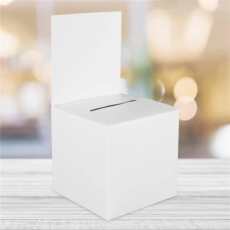 A71Z 24個入り 抽選箱 投票箱 寄付箱 募金用 スロット付き段ボール箱 6×6×6インチ