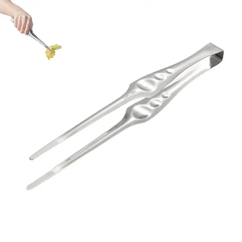 Cooking Tongs For Kitchen Safety Stainless Steel Anti Slip Buffet Tongs Rebound Design Rustproof Heat Resistant Kitchenware